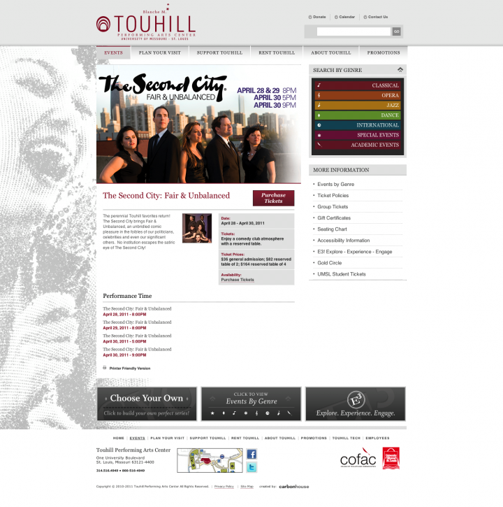 Touhill Performing Arts Center -- The Second City- Fair & Unbalanced